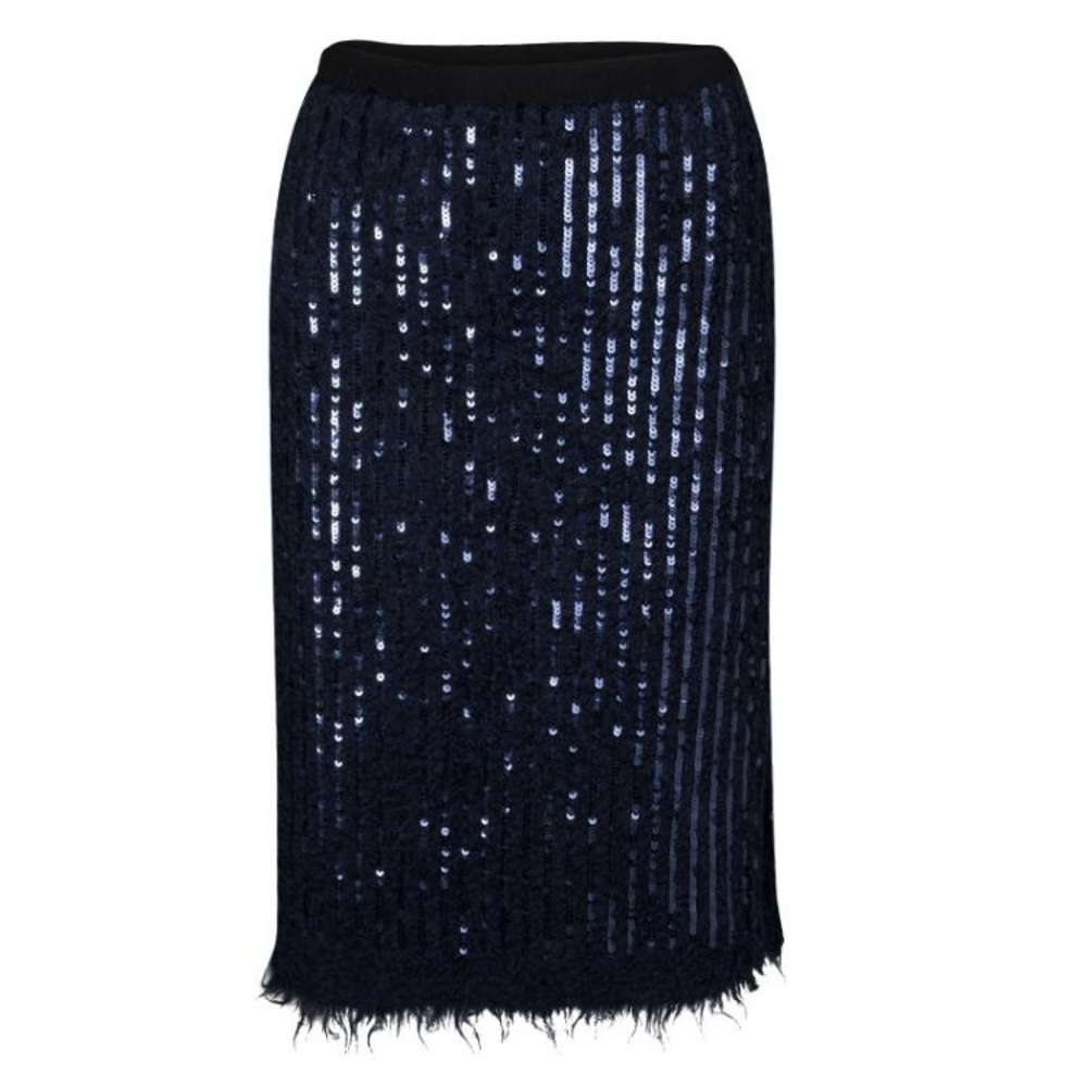 NEW LISTING Tory Burch Runway Navy Sequin Alpaca pencil shirt NWT $1195 rt